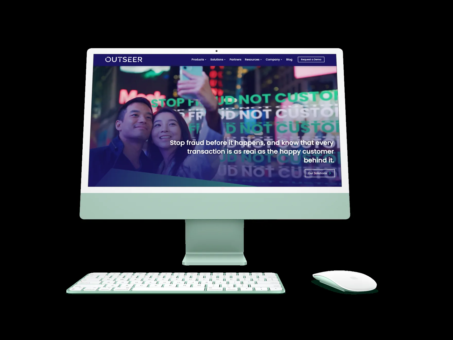 The campaign microsite shown on a desktop monitor.