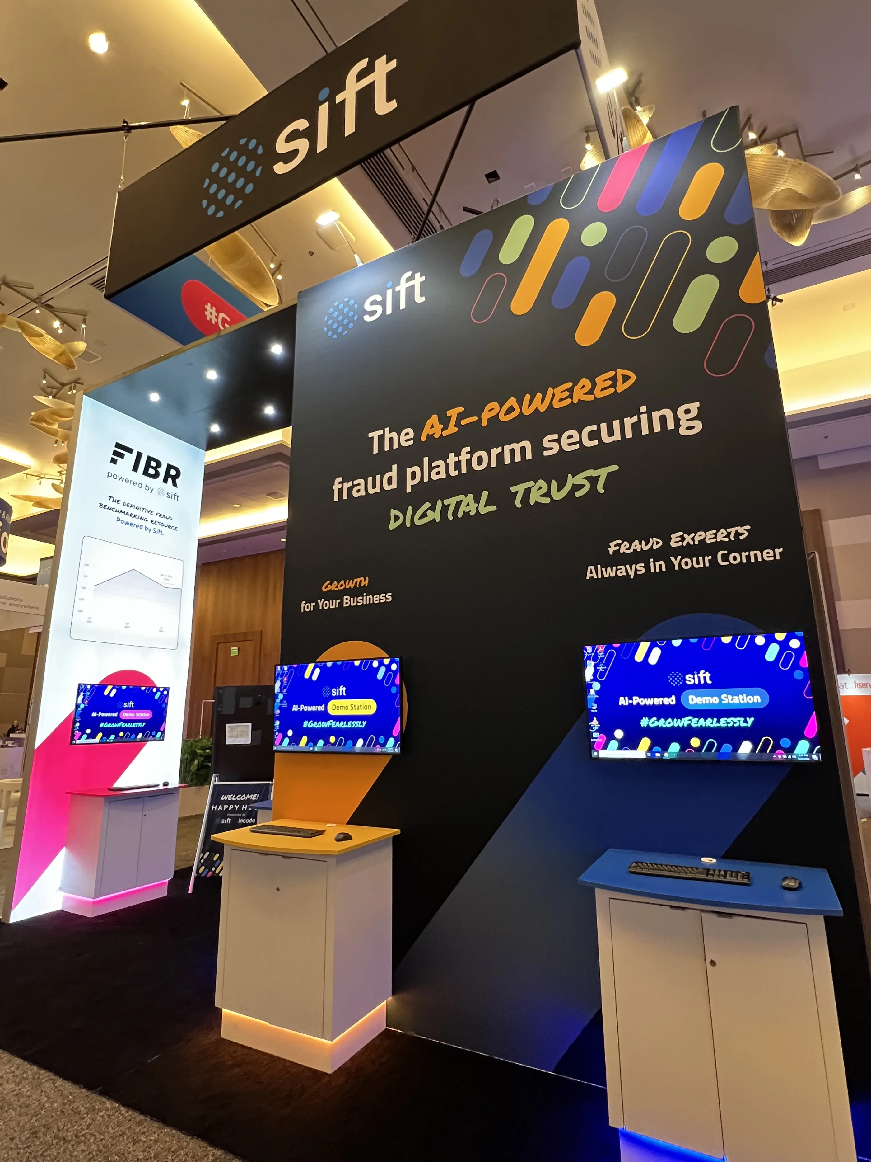 Attendees at the Sift booth during the MRC conference.